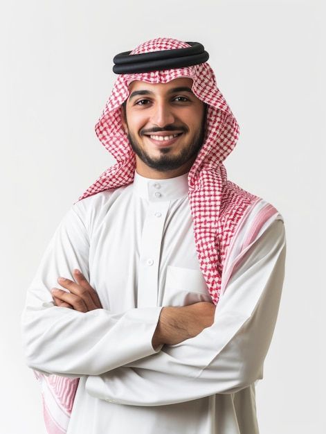 Arab business man with emotion transparent background _ Premium AI-generated image